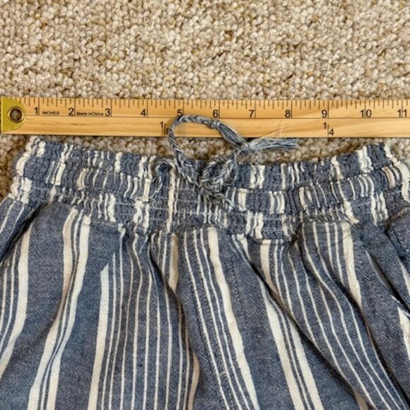 SO Striped Linen Blend Wide Leg Pants Women Med Coastal Beach Summer Lounge - Picture 9 of 12